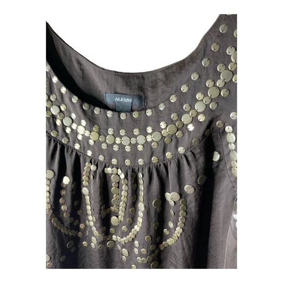 Alfani Midi Dress Women Sz 14 Relaxed A-Line Beaded Crew Neck Sleeveless Casual - Picture 8 of 15